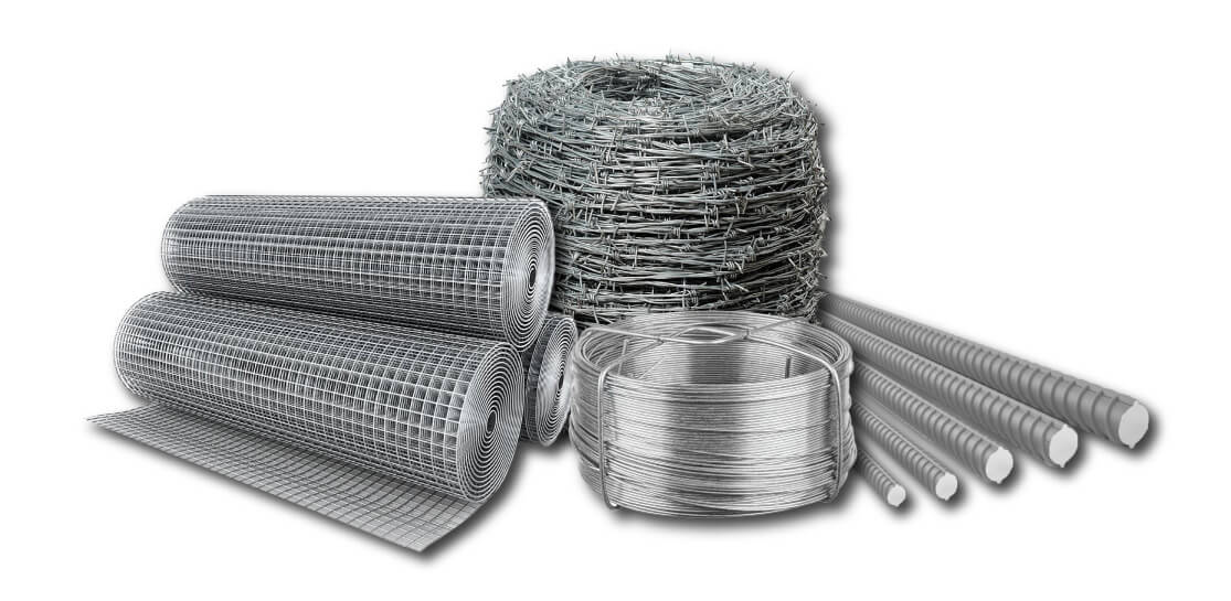 Productos de acero corrugado como varillas, rollos de alambre y malla electrosoldada