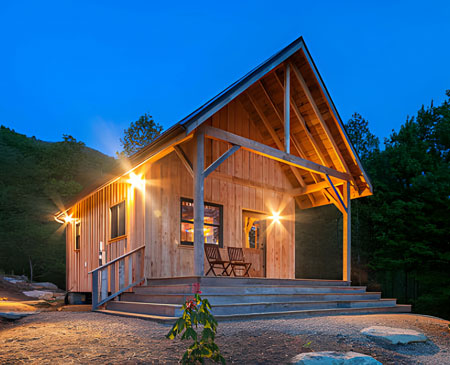 Una casa prefabricada con madera
