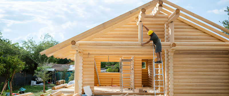 Construcción de una casa prefabricada de madera