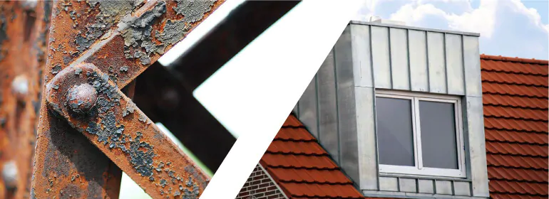 Comparativa acero sin recubrimiento oxidado vs acero con recubrimiento Pintro y galvanizado - Acabado del acero