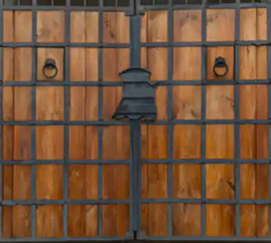 Puerta de herrería con estilo rústico en su diseño